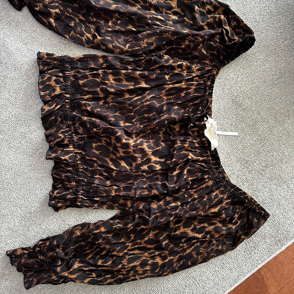 Leopard Print Off-Shoulder Blouse Jen’s Pirate Booty Free People